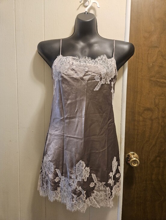 Victoria's Secret Other - NWOT Victoria's Secret Espresso Lace -Trim Satin Slip